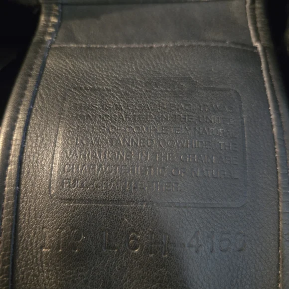 Coach Navy Leather Shoulder Bag with Gold Buckles - Picture 2 of 5